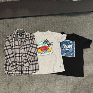 Boys size 6/7 Vans shirts THREE gently worn